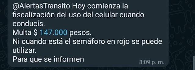 Mensaje multa